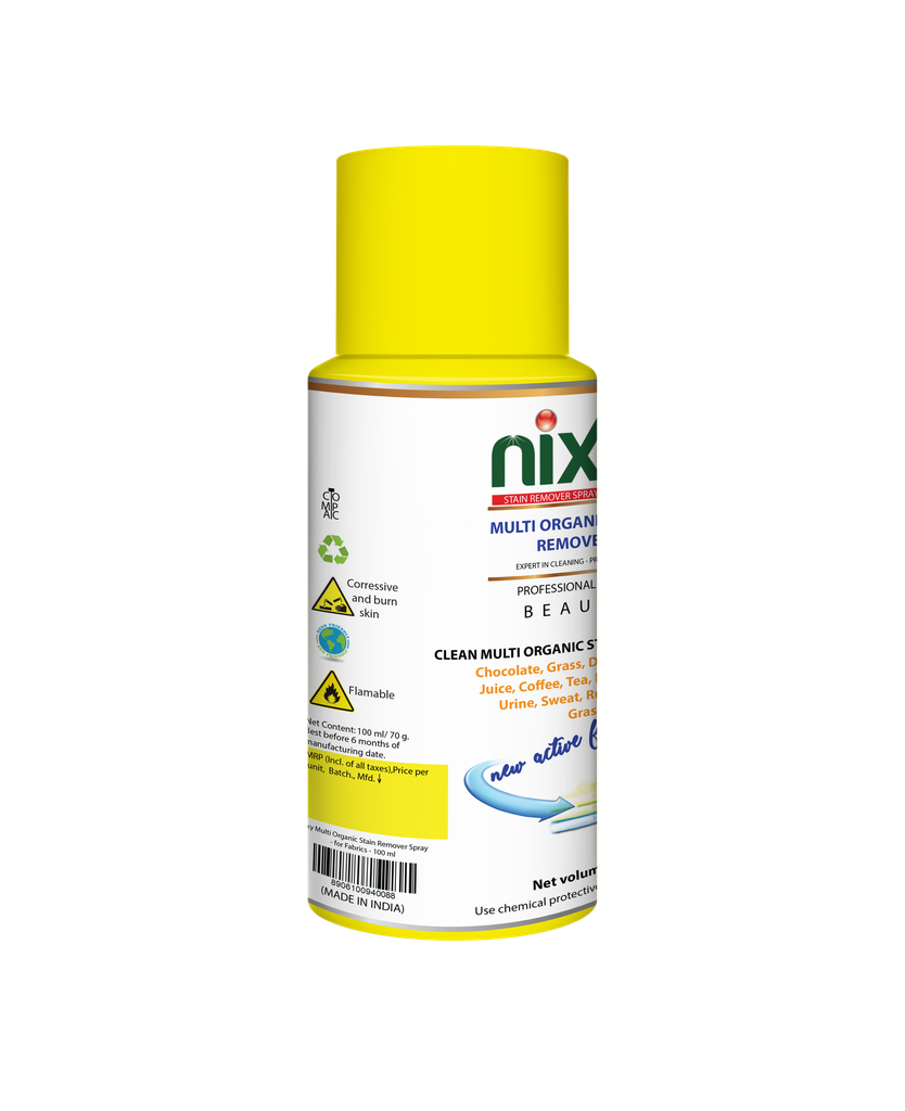 Nixy Multi Organic Stain Remover Spray- for Fabrics - 100 ml