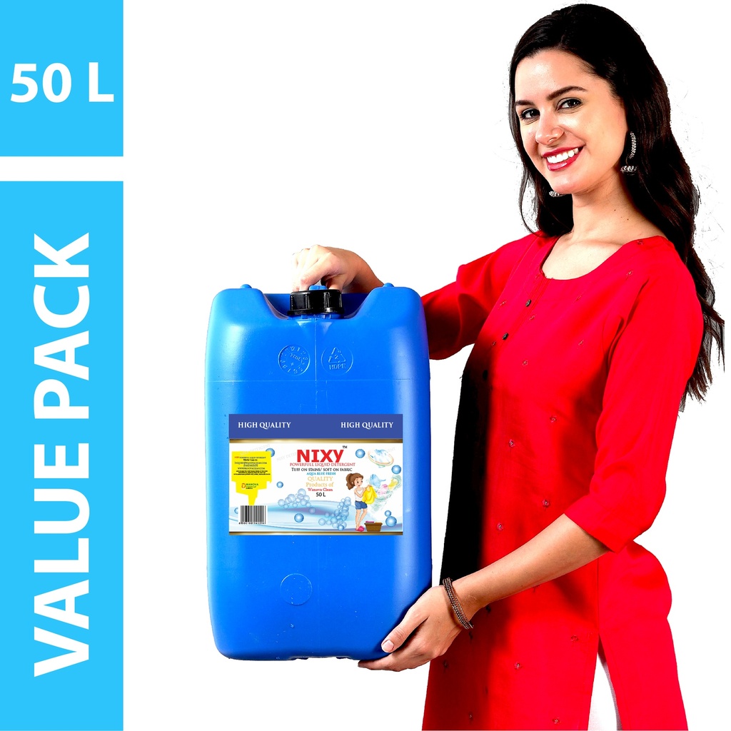 NIXY Fabric Detergent - Front Load - Aqua Blue Fresh - 50 L