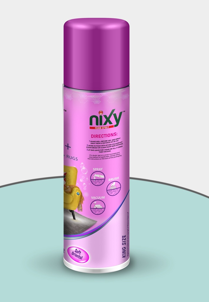 Nixy Carpet + Upholstery + Rugs + Hallways Cleaner Spray Foam- Soft Oriental - King Size 500 ml
