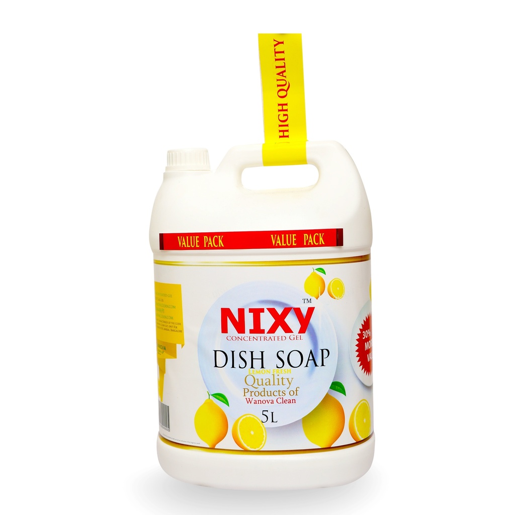 NIXY Dishwash Gel - Lemon Fresh - 5 L