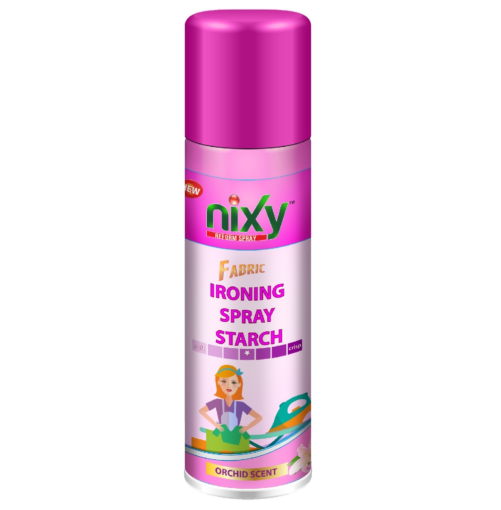 NIXY Fabric Ironing Spray Starch - Orchid Scent- King Size 500ml