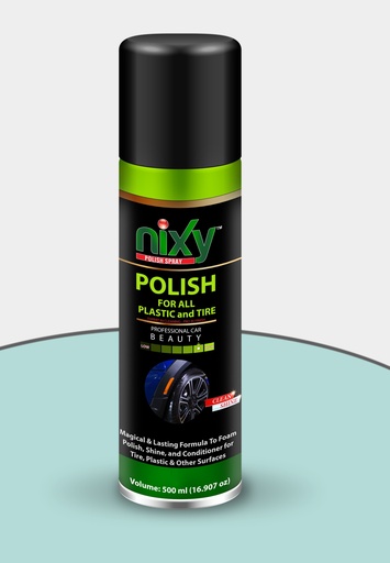[940033-1] NIXY Car & Bike Polish For Plastic & Tire Spray - King Size 500 ml